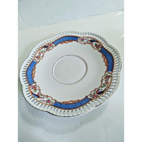 Vintage Wide Mouth Tea Cup & Reticulated Saucer Set Schmann Bavaria - Picture 14 of 15